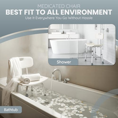 Dr Kays Shower Chair for Inside Shower Shower Stool with Backrest | Premium Aluminium, Heavy-Duty Bathroom Chair for Inside Bathtub, Bath Bench, Bath Seat for Washroom