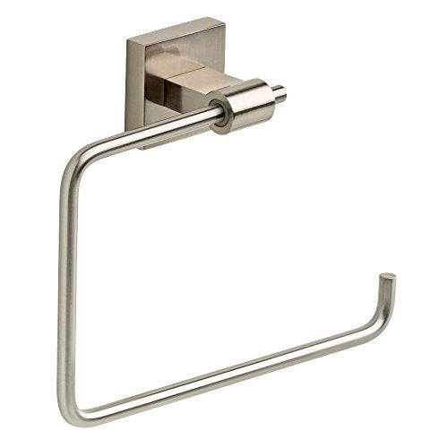 Franklin Brass Hand Towel Holder | Square Satin Nickel Ring for Hanging Towels in Kitchen, Bathroom | Maxted Accessories - color: Satin Nickel