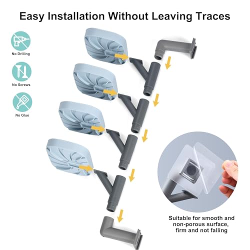 Soap Holder Four Layer Wall Mounted NO-Drilling Rotatable Self-draining Removable Soap Dish for Shower Bathroom Tray,Self Draining Sponge Holder,Razor Holder (Blue/Gray) - color: Blue/Gray