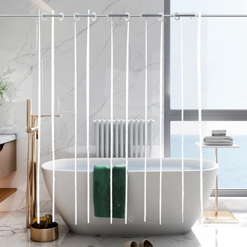 72x78 Shower Curtain Liner Clear Tall Size, No Hooks for Bathroom | Extra Long PEVA Plastic Vinyl Waterproof Heavy Duty Hook Free Transparent Bathroom Curtain Liner with Bottom Magents - color: Clear, size: 72"W x 78"L (Pack of 1)