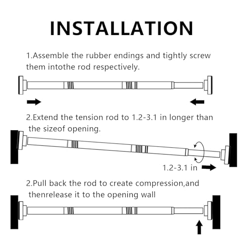 Shower Curtain Rod 27 to 60 Inch,1 Inch Diameter Shower Rod for Bathroom, No Drilling Tension Curtain Rod for Window, Adjustable Spring Tension Rod,No Drilling,No Rust,Gold - style: Gold-S