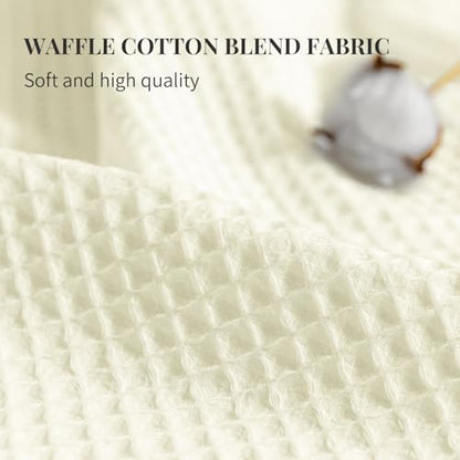 River Dream Cotton Blend Fabric Shower Curtain Set with Liner, Cream, 54x80 | Waffle Weave, No Hook Needed, with Snap in Replacement Liner, Top Sheer Window, Hotel Quality Fabric for Bathroom - color: Cream, size: 54"W x 80"L (Pack of 1)