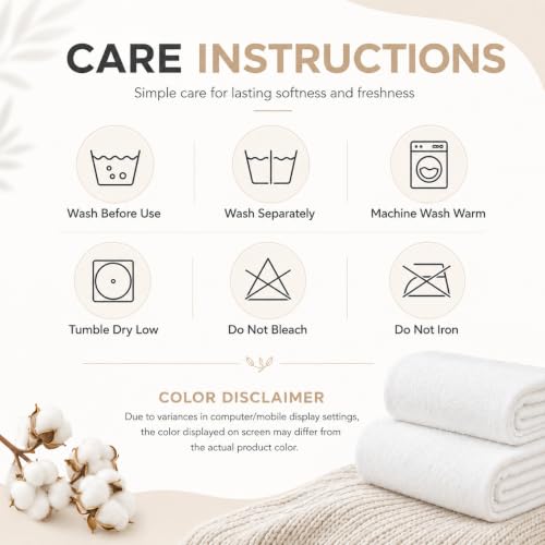 Ameri-Homes Cotton Washcloths Pack of 10, 100% Ring Spun Cotton Face Towels | Highly Absorbent 100% Ring Spun Cotton, 488 GSM Quick-Dry, 12.5 x 12.5 In, White Wash Cloths for Bath Gym Spa - color: White