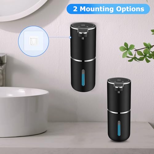 VZZNN 2 Pack Automatic Soap Dispenser,Automatic Liquid Soap Dispenser Touchless,12.8oz/380ml USB Rechargeabled Wall Mounted Smart Soap Dispensers for Bathroom Kitchen Dish Soap(Black) - color: Black, size: Liquid x2