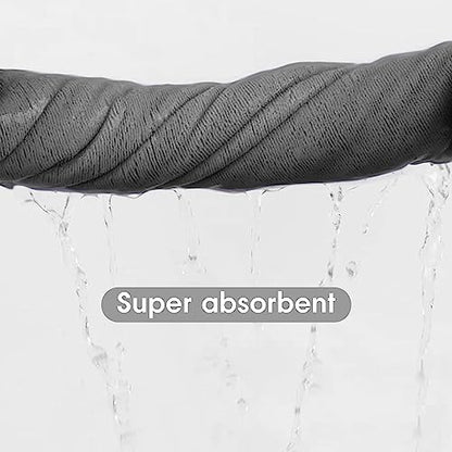 JML Microfiber Bath Towel 2 Pack(30" x 60"), Oversized Thick Towels, Soft, Super Absorbent and Fast Drying, No Fading Multipurpose Use for Sports, Travel, Fitness, Yoga, 30 in 60 in, Grey Count | Microfiber, Hanging Loop, Oversized, Soft & Absorbent, Fast