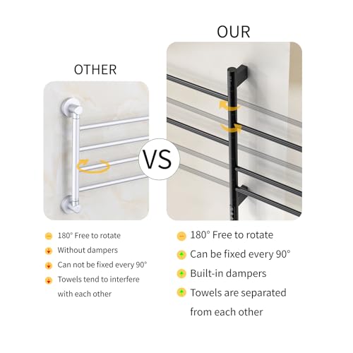Z&Zhanle Heated Towel Racks for Bathroom - Warmers Rotating Electric Warmer with Built - in Timer, Hard-Wired/Plug-in,Whitek (Black) - color: Black