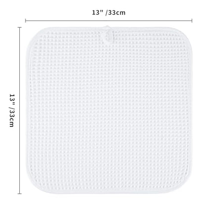Microfiber Waffle Face Towels, 2 Pieces, Soft, Absorbent, Fast Drying, Lint Free 430 GSM (White) - color: White