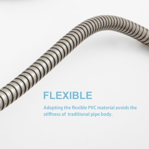 OFFO Shower Hose, 120 in Brushed Nickel Kink Free Stainless Steel Shower Hose Attachment Electroplating Handheld Head Flex Hoses Extension with Brass Insert & Nut for Pet Bathing Cleaning - color: Brushed Nickel, size: 120 in
