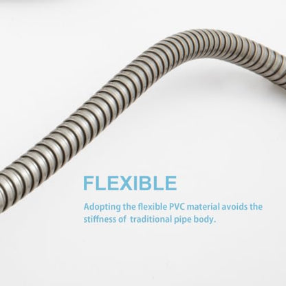 OFFO Shower Hose, 120 in Brushed Nickel Kink Free Stainless Steel Shower Hose Attachment Electroplating Handheld Head Flex Hoses Extension with Brass Insert & Nut for Pet Bathing Cleaning - color: Brushed Nickel, size: 120 in