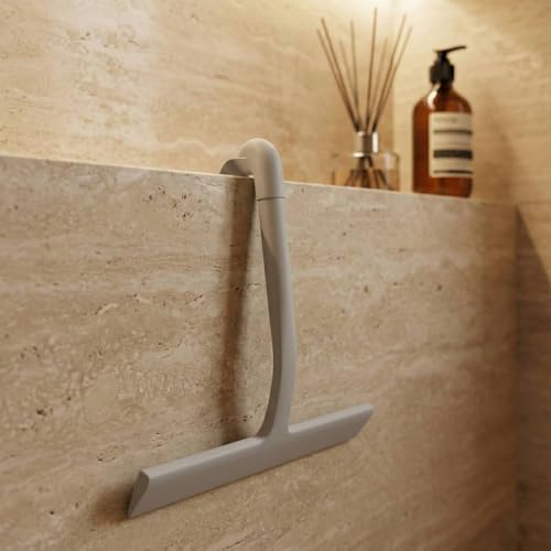 Shower Squeegee for Glass Doors, All-One-Piece Silicone Shower Squeegee with Hook Design for Easy Hanging and Cleaning (Gray) - color: Gray