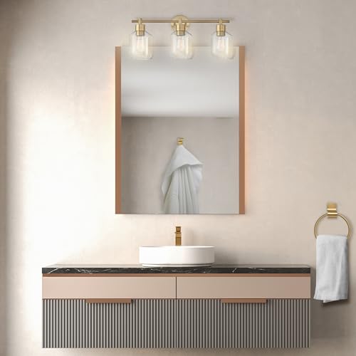 Globe Electric 51638 3-Light Vanity All-in-One Bathroom Set, 5 Piece Gold Finish - color: Gold