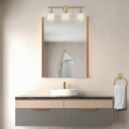Globe Electric 51638 3-Light Vanity All-in-One Bathroom Set, 5 Piece Gold Finish - color: Gold