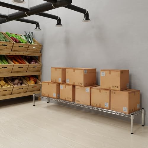14" Deep x 72" Wide x 8" Height 1-Tier Wire Shelving Kit | NSF Commercial Storage Rack Unit - size: 14" Deep x 72" Wide