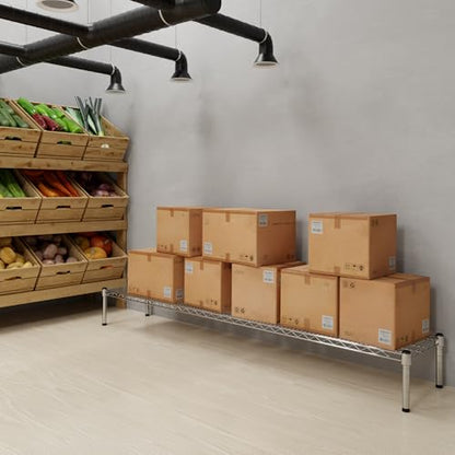14" Deep x 72" Wide x 8" Height 1-Tier Wire Shelving Kit | NSF Commercial Storage Rack Unit - size: 14" Deep x 72" Wide