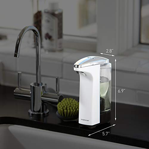 simplehuman 8 oz. Touch-Free Sensor Liquid Soap Pump Dispenser with Soap Sample,Brushed Nickel,(Pack of 6) - color: Brushed, size: 8 oz. Battery Operated (Pack of 6)