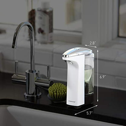 simplehuman 8 oz. Touch-Free Sensor Liquid Soap Pump Dispenser with Soap Sample,Brushed Nickel,(Pack of 6) - color: Brushed, size: 8 oz. Battery Operated (Pack of 6)