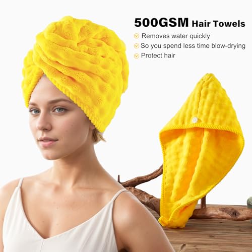 COZYART Lint Free 8 Pcs Bathroom Towels Set Ultra Soft Microfiber Yellow | Ultra Fluffy, Thick, Highly Absorbent, Fast Dry, No Shedding, No Pilling, Fade Resistant, Durable, Long-lasting - color: Yellow