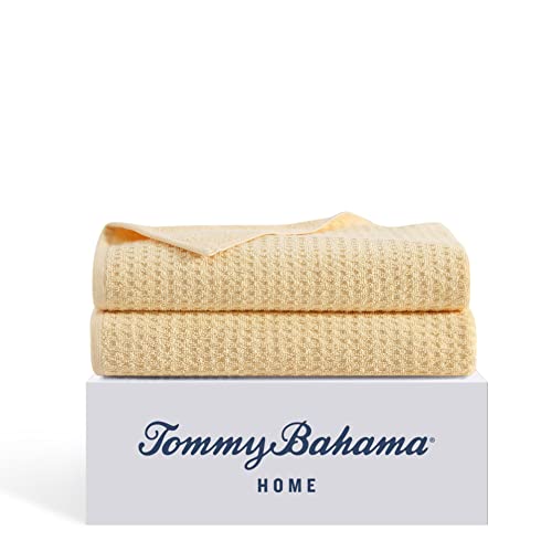 Tommy Bahama - Bath Towels, Soft & Absorbent Cotton Towels, Low Linting & Fade Resistant, Oeko-Tex Certified (Northern Pacific Yellow, 2 Piece) - color: Northern Pacific Sun Yellow, size: 2 Piece Bath Towels