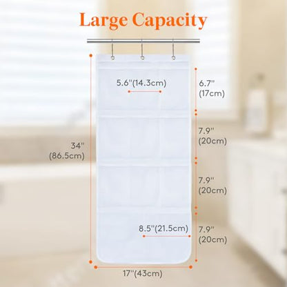 Lifewit Mesh Shower Caddy, 11 Pockets Hanging Bathroom Organizer, 1 Pack | 17" x 34", Attached 3 Hooks, Quick-Dry, Portable, Cruise Essentials, Idea for Toiletry, RVing, Travel, Camping - size: 17" × 34"