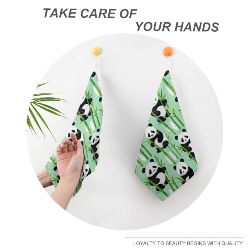 Panda Bamboo, Quick Dry Hand Towel with Hanging Loop for Gym | Absorbent Microfiber Bathroom Towel, Fast Drying Kitchen Towel, Soft Wash Cloth for Pool Bath Shower Fitness Travel, 12 Inch - size: 1PCS