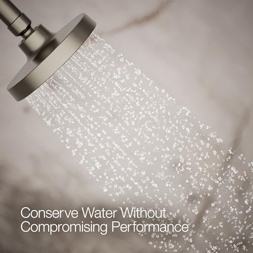 KOHLER K-33641-H-BN Elate® Single-Function Showerhead, 1.5 GPM, Efficient Water Flow, Durable Construction Shower Head, Simple Setup, Vibrant Brushed Nickel - color: Vibrant Brushed Nickel, size: 1.5 GPM