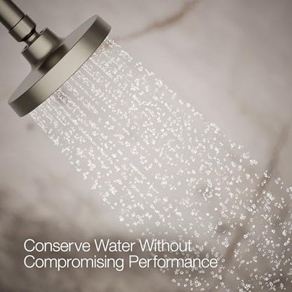 KOHLER K-33641-H-BN Elate® Single-Function Showerhead, 1.5 GPM, Efficient Water Flow, Durable Construction Shower Head, Simple Setup, Vibrant Brushed Nickel - color: Vibrant Brushed Nickel, size: 1.5 GPM