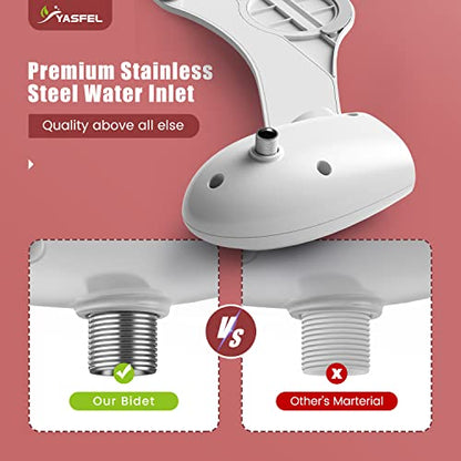 YASFEL Bidet Attachment for Toilet - Self-Cleaning Bidet with Pressure Controls, Non-Electric Cold with Dual Nozzles for Frontal/Rear Wash (Rose Gold) - color: Rose Gold