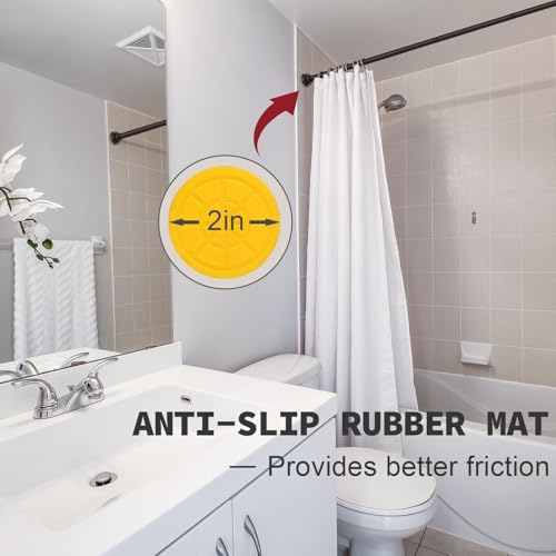 Thestoa Brown Shower Curtain Rod Adjustable 43-92 inch, 1"Diameter Spring Tension Curtain Rod No Drill, Anti-Rust Non-Slip Shower Rod for Bathroom Tension Rod - color: Brown, size: 43"- 92"