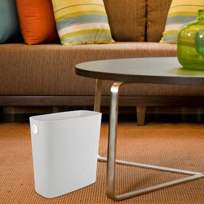 Garbage Can Plastic Trash Bucket Narrow Space Wastebasket for Bathroom Kitchen Bedroom Home Use 1pcs Light Gray