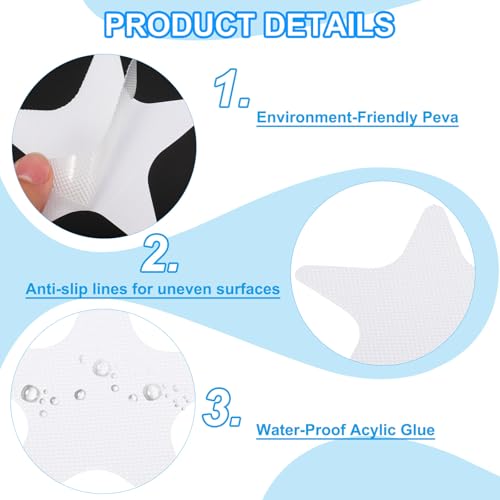PATIKIL Bathtub Non Slip Stickers 4.13x4.13 Inch, 6 Pack Star Safety Shower Floor Anti Slip Stickers with Adhesive Decals Scraper for Bath Tub Shower Floor Stair, Clear - color: Clear