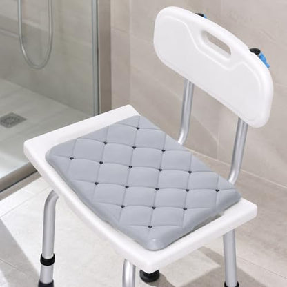 Shower Chair Cushion Waterproof, Non Slip Bath and Shower Bench Seat Pad | Bathtub seat cushion for walk-in tubs and seated bathing, with closed-cell foam, drain holes, firm support and grippy texture