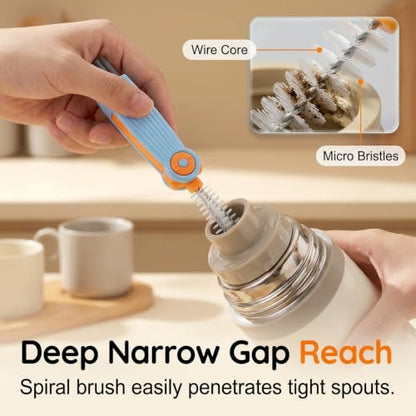 3 in 1 Cup Lid Cleaning Brush, 2026 New Multifunctional Crevice Cleaning Brush for Water Bottle Insulated Cup Tumbler Lid Groove Narrow Space Detail Cleaner Home Kitchen Gadgets (3PC) - color: 3pc