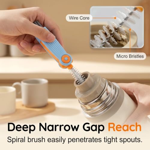 3 in 1 Cup Lid Cleaning Brush, 2026 New Multifunctional Crevice Cleaning Brush for Water Bottle Insulated Cup Tumbler Lid Groove Narrow Space Detail Cleaner Home Kitchen Gadgets (6PC) - color: 6pc