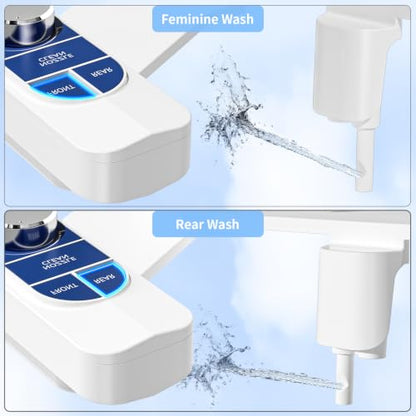SAMODRA Non-Electric Bidet Attachment for Toilet – Self-Cleaning Dual Nozzle (Frontal & Rear Wash), Adjustable Water Pressure, Fits Most Toilets, Easy Installation (Ocean Blue) - color: Ocean Blue