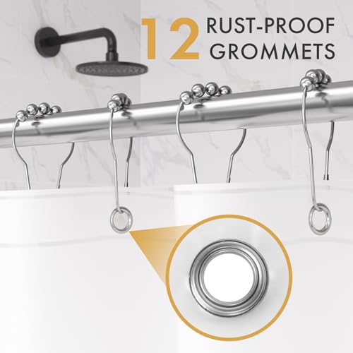 AmazerBath Shower Curtain Liner 2 Pack, 72 x 96 Inches Extra Long PEVA Plastic Shower Liner with Heavy Duty Stones and 12 Rustproof Metal Grommet, Lightweight Waterproof Shower Curtain - White - color: White, size: 72"W x 96"L (Pack of 2)