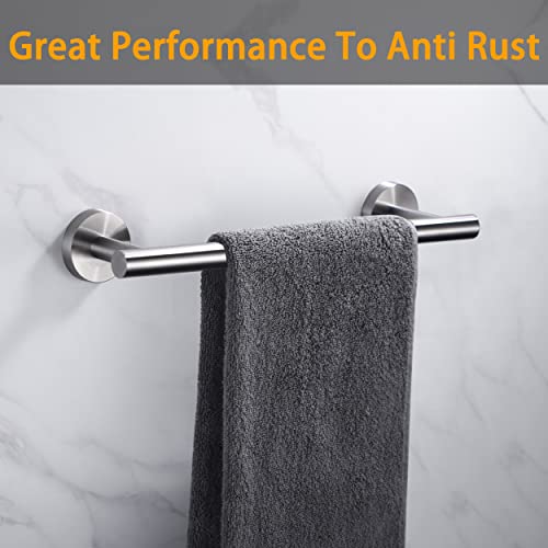 Nolimas 12 Inch Bath Hand Towel Bar SUS 304 Stainless Steel Towel Rod Rack Holder Round Wall Mounted Suit for Kitchen, Bathroom,Living Room&Toilet, Anti Rust Brushed Nickel - color: Brushed Nickel, size: 12inch