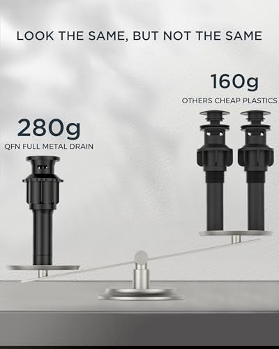 QFN 4 Inch Centerset Bathroom Faucet 2 or 3 Hole Two Handles Matte Black | Bathroom Sink Faucet Square with Pop-up Drain and 24" cUPC Supply Lines, Lead-Free for RV Vanity Laundry Farmhouse Sink - color: Matte Black, style: Centerset