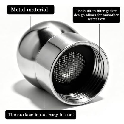 4pcs Shower Head Swivel Ball Adapter＆ 2pcs Net Pads, Shower Head Lifting Pipe Adapters , Angle Adapter for Garden Hose, for Home Bathroom Replacement