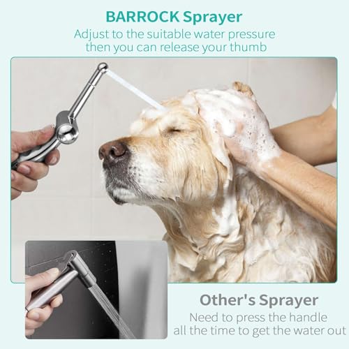 BARROCK Bidet Sprayer for Existing Toilet, Advanced Handheld Ergonomic Jet Spray Set with Precision Water Pressure Control for Muslim Shower/Feminine Hygiene/Pet Cleaning, Chrome - color: Chrome