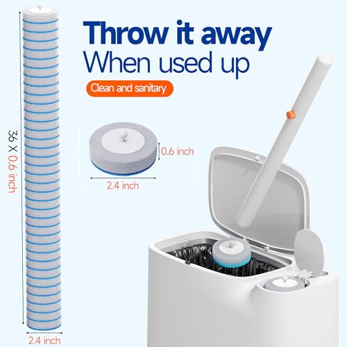 CTIME - 36 Replacement Toilet Brush Heads, Suitable for Bathrooms and Toilets - size: 36 replacement heads