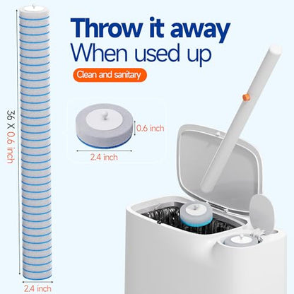 CTIME - 36 Replacement Toilet Brush Heads, Suitable for Bathrooms and Toilets - size: 36 replacement heads