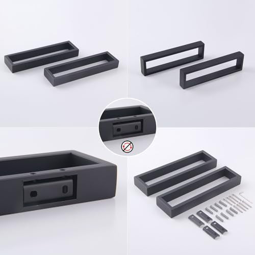 GERZWY Modern Black Towel Holder Stainless Steel Towel Ring for Bathroom Lavatory Wall Mount Contemporary Style 2 Pack HG1716-2BK - color: Black