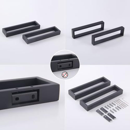 GERZWY Modern Black Towel Holder Stainless Steel Towel Ring for Bathroom Lavatory Wall Mount Contemporary Style 2 Pack HG1716-2BK - color: Black