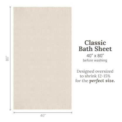 GILDEN TREE Waffle Bath Sheet Large Bath Towels Quick Dry Thin Body Towels, 40x80 Oversized Bath Towels for Adults, Classic Style (Cream) - color: Cream, size: Bath Sheet