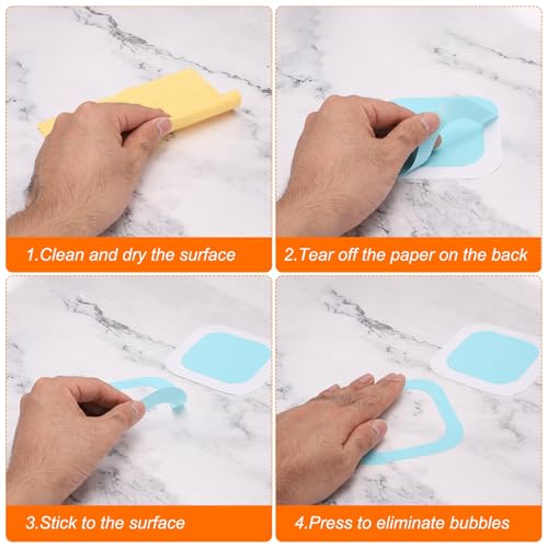 HARFINGTON 24pcs Non Slip Bathtub Stickers Bath Shower Floor 4" Anti-Slip Adhesive Sticker Tape Oval Style Decals with Scraper for Bathroom Kitchen Bathtub Treads Stairs, White - color: White
