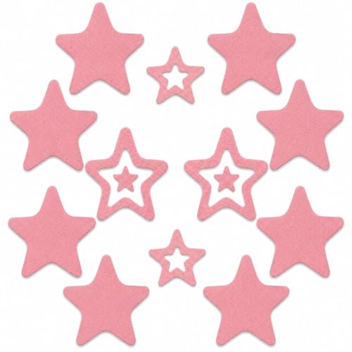 LOGOFUN 12 Pcs Star Anti-Slip Bathtub Stickers, Pink | Provides Textured Traction Points to Smooth Tub and Shower Surfaces, For Bathrooms, Steps, Tiles, and Clean Flat Areas