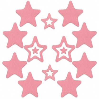 LOGOFUN 12 Pcs Star Anti-Slip Bathtub Stickers, Pink | Provides Textured Traction Points to Smooth Tub and Shower Surfaces, For Bathrooms, Steps, Tiles, and Clean Flat Areas