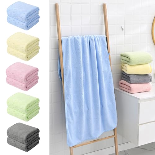 2 Pack Microfiber Towel Set - Quick Drying - Microfiber Velvet Highly Absorbent Towels - Multipurpose Use as Bath Fitness, Bathroom, Shower, Sports, Yoga Towel, 29.5x13.8in
