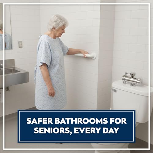 ADA Grab Bar Bundle, White, Pack of 3, 18/36/42 in | 1.5 in Diameter, Toilet Grab Bars, Commercial Restrooms, Shower Use, Bundle of Multiple Lengths - color: White