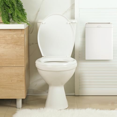 Tioncy 4 Pcs Sanitary Napkin Receptacle Wall Mounted,White | Stainless Steel Sanitary Napkin Disposal Bins, Discreet Tampon Container, Home Office Public Restroom Use - color: White